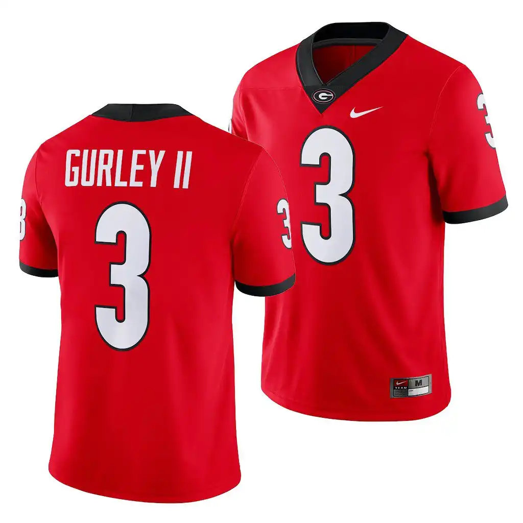 Men's Georgia Bulldogs #3 Todd Gurley II Game College Red Football Jersey 2410UEAX8