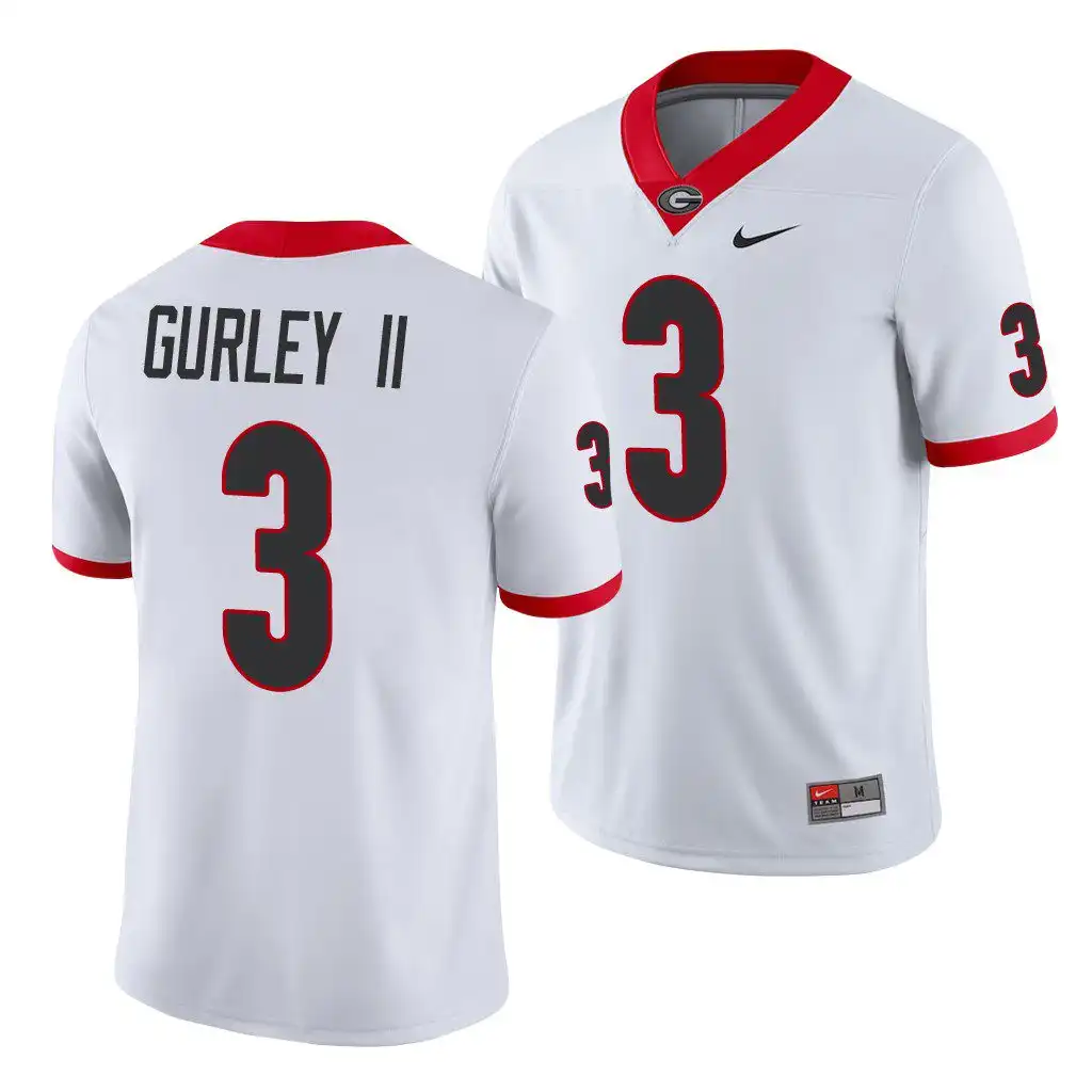 Men's Georgia Bulldogs #3 Todd Gurley II White College Game Football Jersey 2410XJKF7