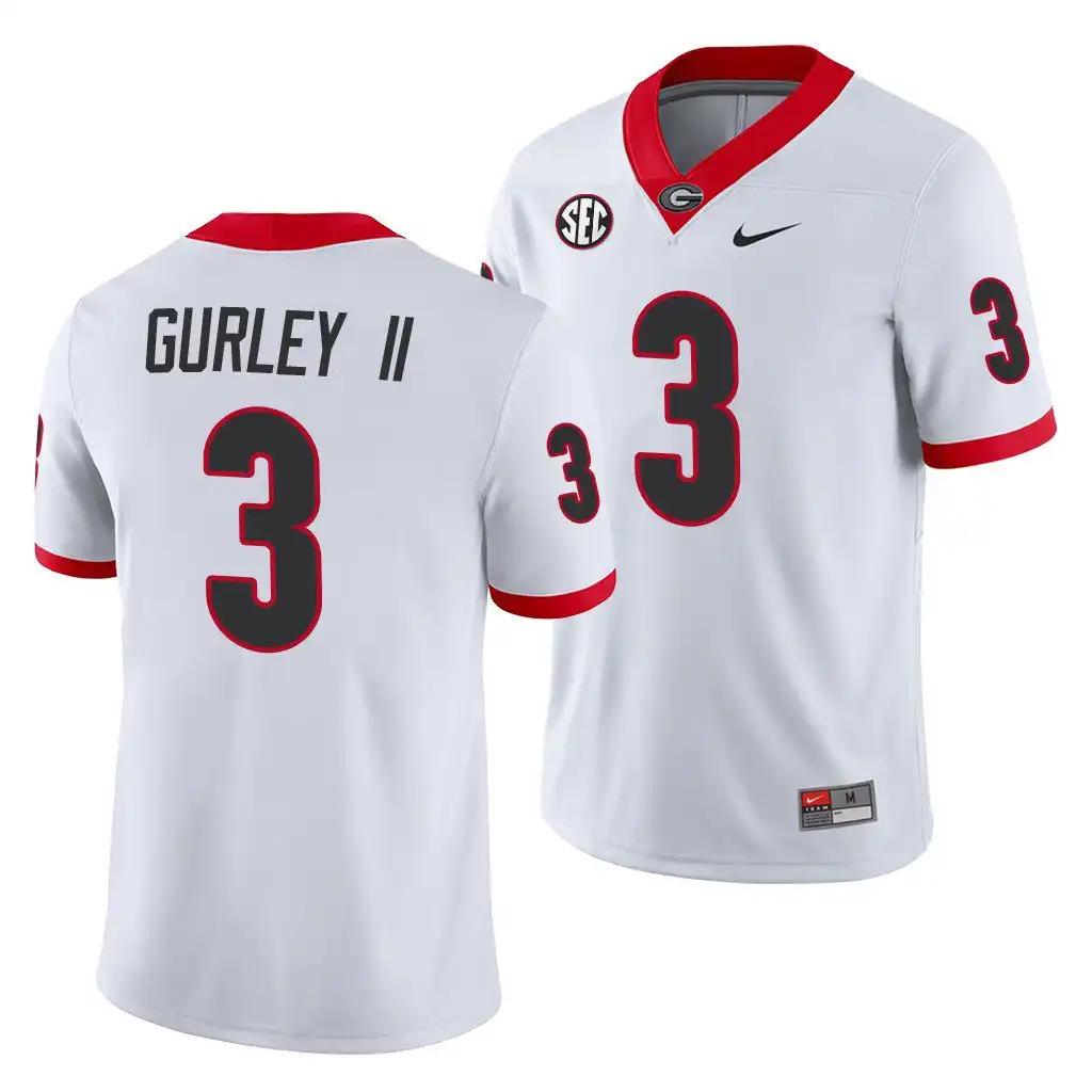 Men's Georgia Bulldogs #3 Todd Gurley II White History Player College Away Football Jersey 2410QZII1