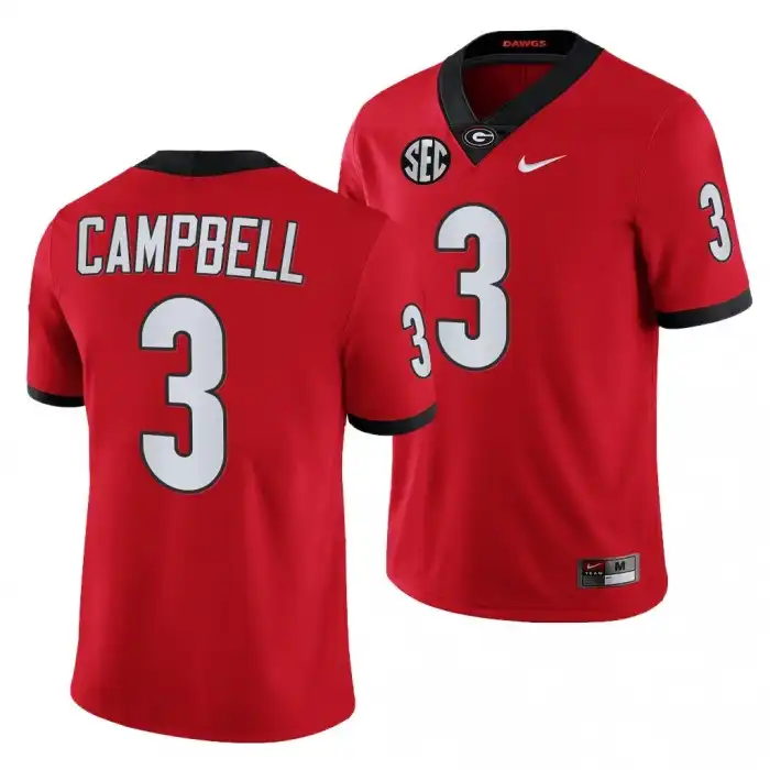 Men's Georgia Bulldogs #3 Tyson Campbell Red College Football Jersey 2410GQPC8