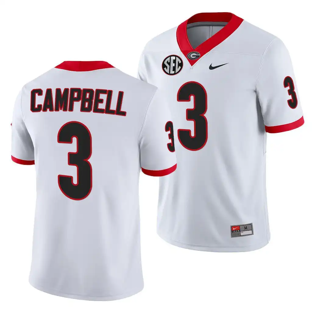 Men's Georgia Bulldogs #3 Tyson Campbell White Alumni College NFL Football Jersey 2410MZXP0