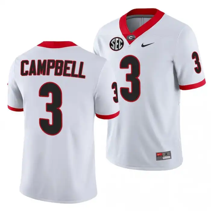 Men's Georgia Bulldogs #3 Tyson Campbell White College Football Jersey 2410LNXT7