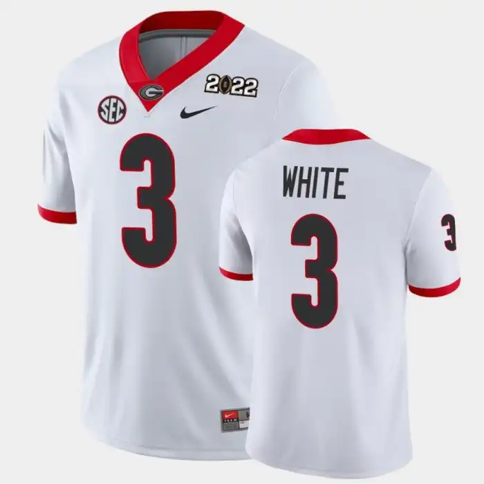 Men's Georgia Bulldogs #3 Zamir White 2021 National Champions White College Game Football Jersey 2410FKJL2