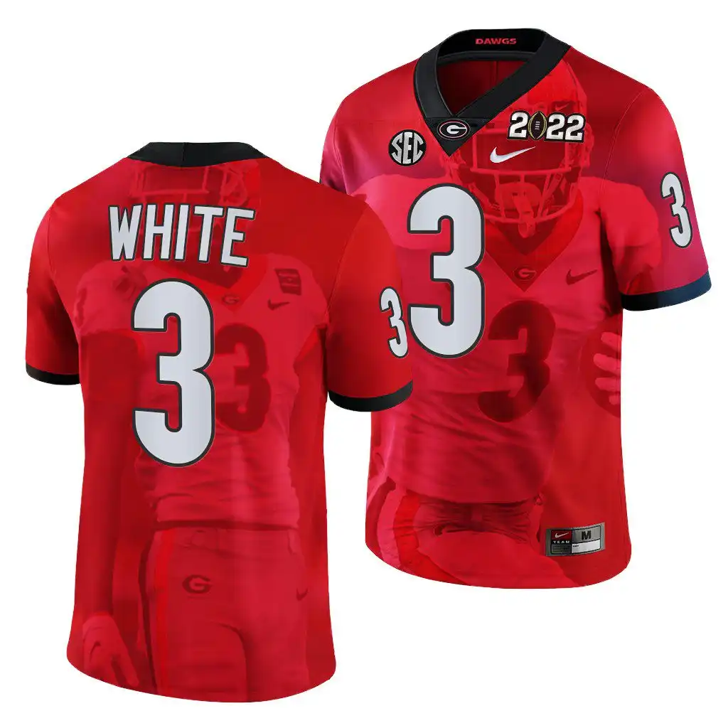 Men's Georgia Bulldogs #3 Zamir White 2022 National Champions Red College hip Decisive Highlights Football Jersey 2410VDEP7