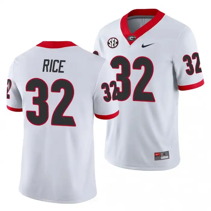 Men's Georgia Bulldogs #32 Monty Rice White Game College Away Football Jersey 2410MWPM4