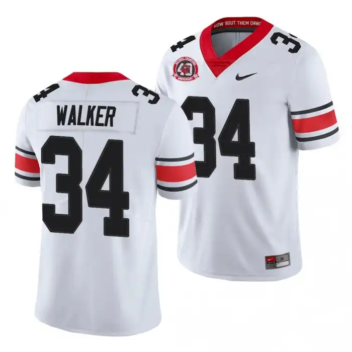 Men's Georgia Bulldogs #34 Herchel Walker 40th Anniversary White College Alternate Football Jersey 2410ZPJP4