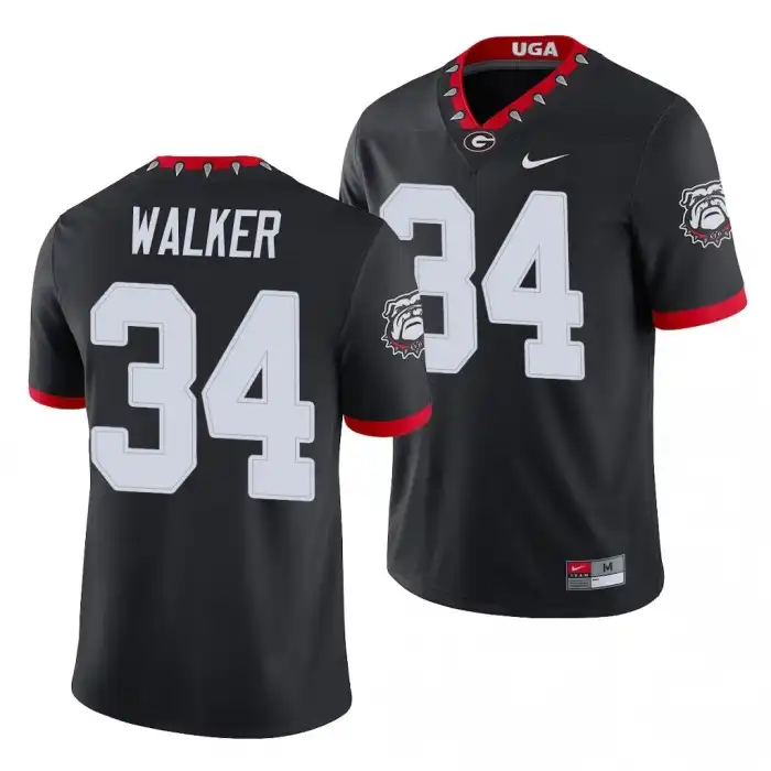 Men's Georgia Bulldogs #34 Herchel Walker Alternate Black College Game Football Jersey 2410VPCN8