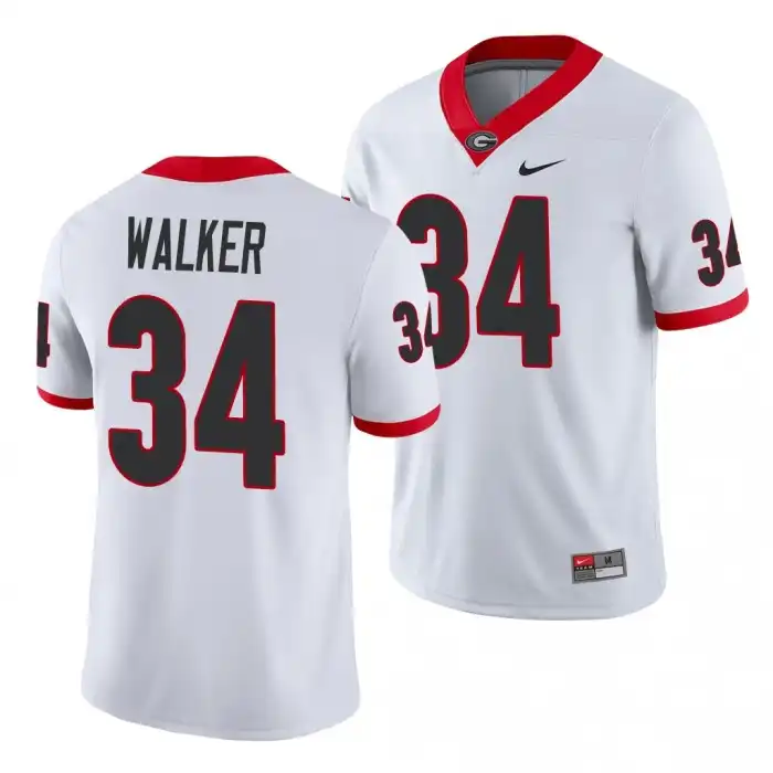 Men's Georgia Bulldogs #34 Herchel Walker Game College White Football Jersey 2410HDOI5