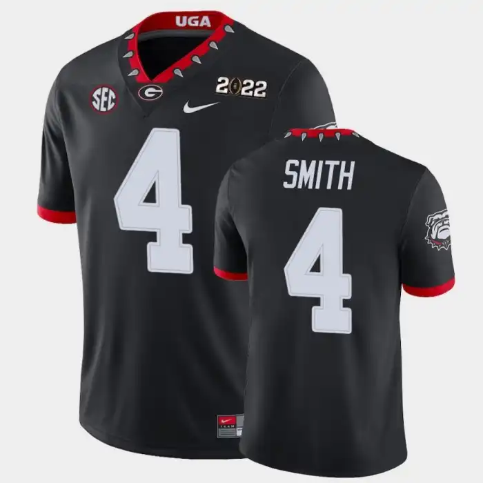 Men's Georgia Bulldogs #4 Nolan Smith 2021 National Champions Black College Game Football Jersey 2410NHPR0