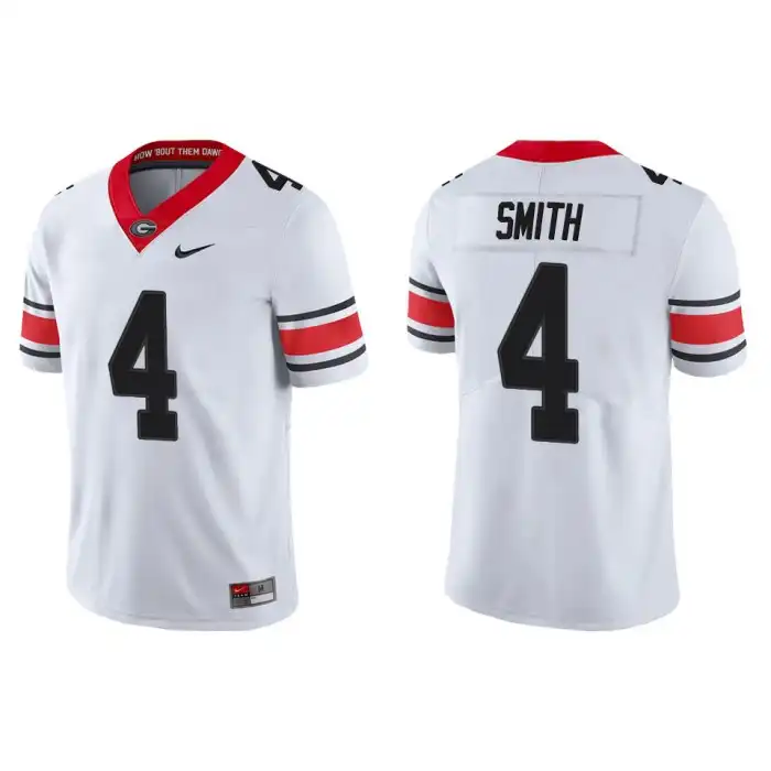 Men's Georgia Bulldogs #4 Nolan Smith Alternate White College Game Football Jersey 2410OPXB0