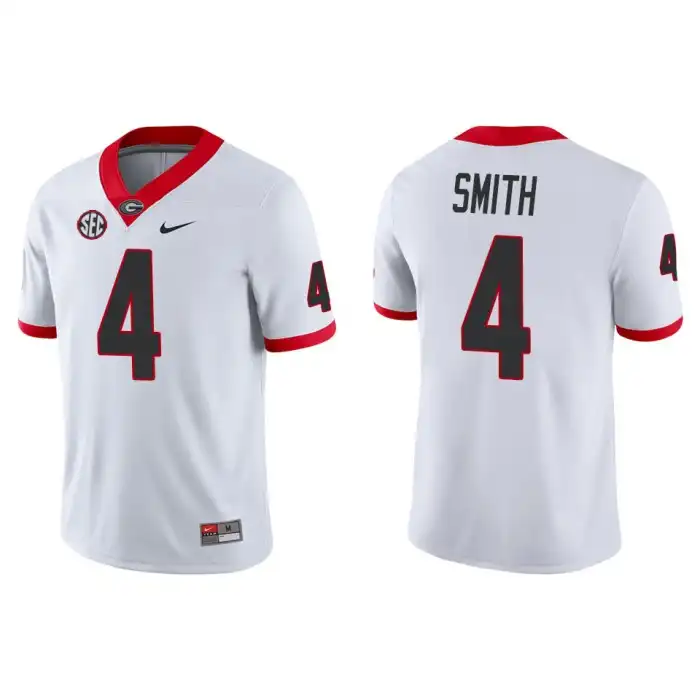 Men's Georgia Bulldogs #4 Nolan Smith Game College White Football Jersey 2410JTXK4