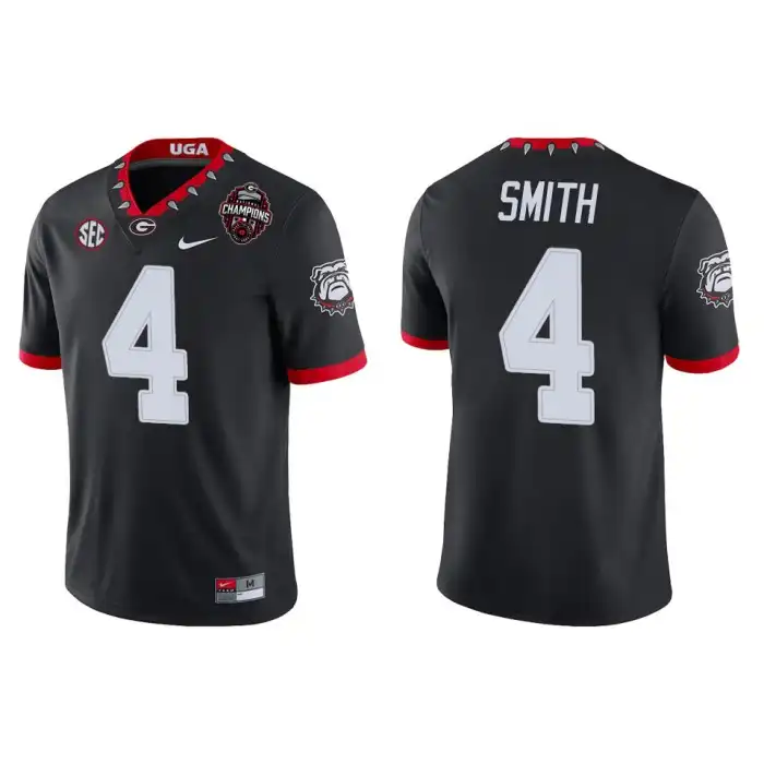 Men's Georgia Bulldogs #4 Nolan Smith Playoff Game College 2022 National Champions Black Football Jersey 2410FJOE4