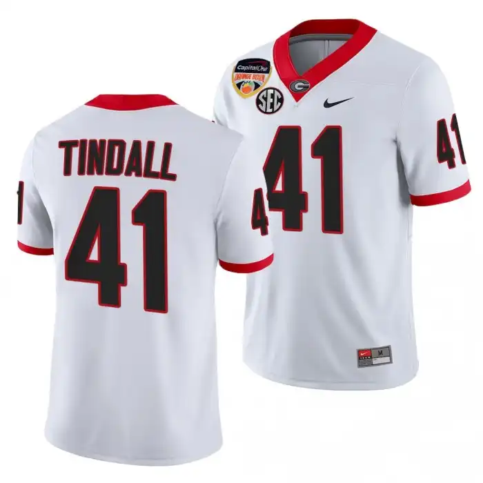 Men's Georgia Bulldogs #41 Channing Tindall 2021 Orange Bowl 100th Anniversary College White Football Jersey 2410QVMX5