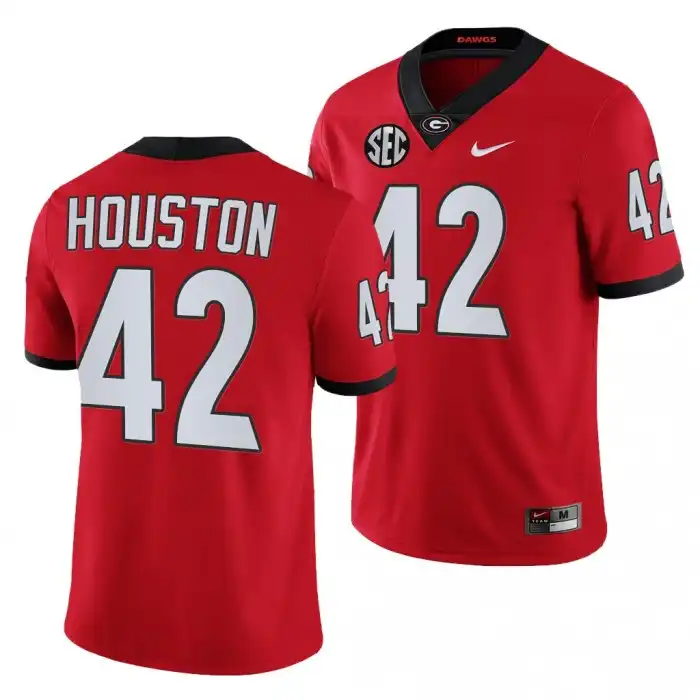 Men's Georgia Bulldogs #42 Justin Houston Red College Football Jersey 2410ZIZA5