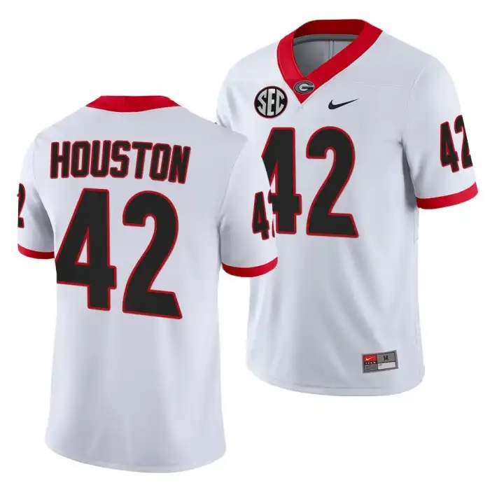 Men's Georgia Bulldogs #42 Justin Houston White College Football Jersey 2410IWRF0