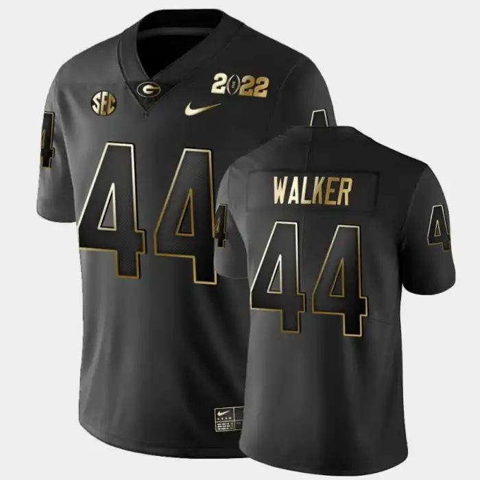 Men's Georgia Bulldogs #44 Travon Walker 2021 National Champions College Golden Black Football Jersey 2410QLXZ3