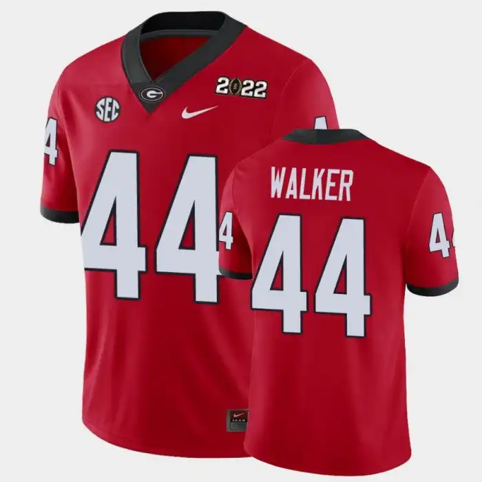 Men's Georgia Bulldogs #44 Travon Walker 2021 National Champions Red College Game Football Jersey 2410QYZY2