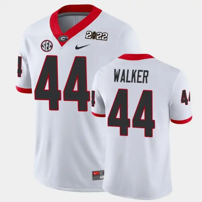 Men's Georgia Bulldogs #44 Travon Walker 2021 National Champions White College Game Football Jersey 2410RPZD7