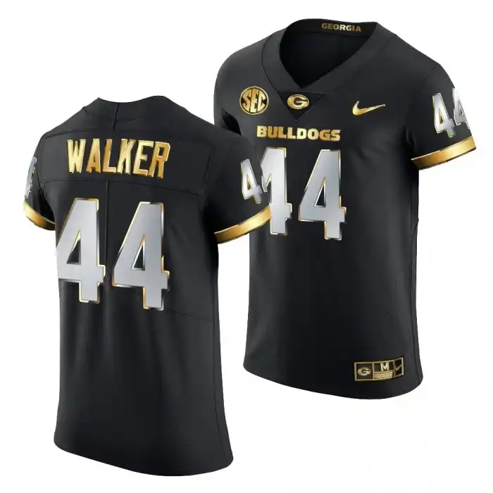 Men's Georgia Bulldogs #44 Travon Walker Golden Edition Black College Football Jersey 2410SWOI0