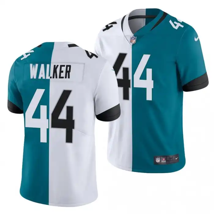 Men's Georgia Bulldogs #44 Travon Walker Jacksonville Jaguars 2022 Draft teal College NFL White Split Edition Football Jersey 2410AOIY3