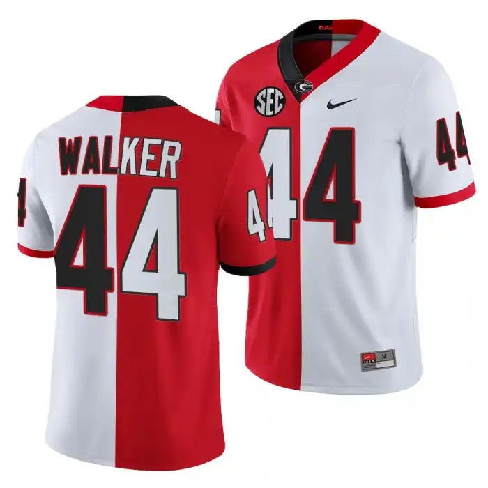 Men's Georgia Bulldogs #44 Travon Walker Split Edition White College Red Football Jersey 2410WOYK5