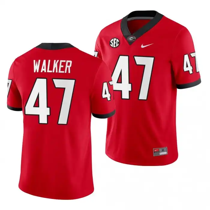 Men's Georgia Bulldogs #47 Payne Walker Red Game College Home Football Jersey 2410KGTY4