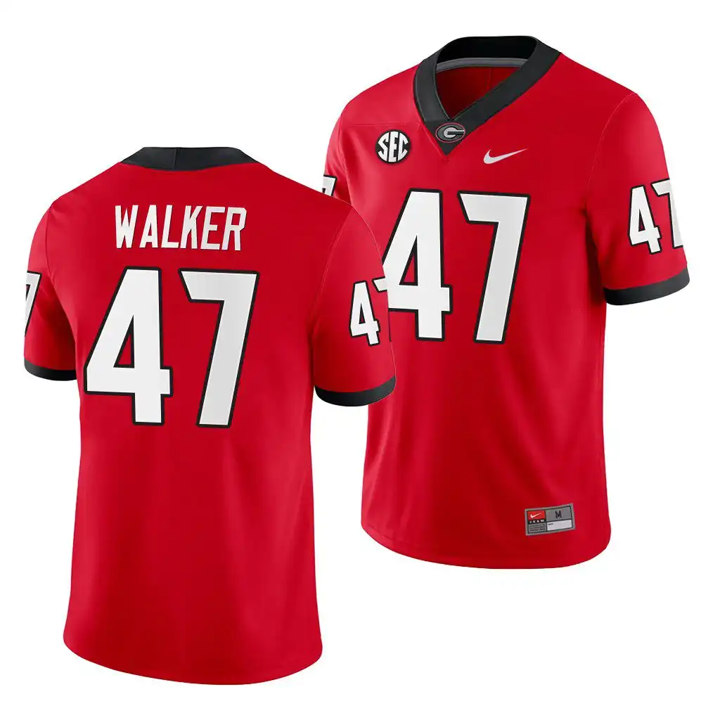 Men's Georgia Bulldogs #47 Payne Walker Red Game College Home Football Jersey 2410MYLS0