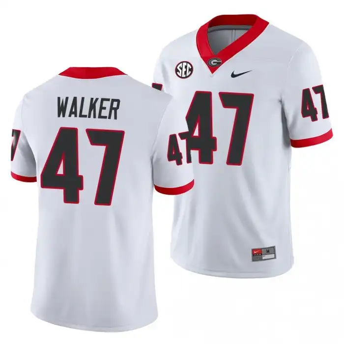 Men's Georgia Bulldogs #47 Payne Walker White Game College Away Football Jersey 2410VCZZ2