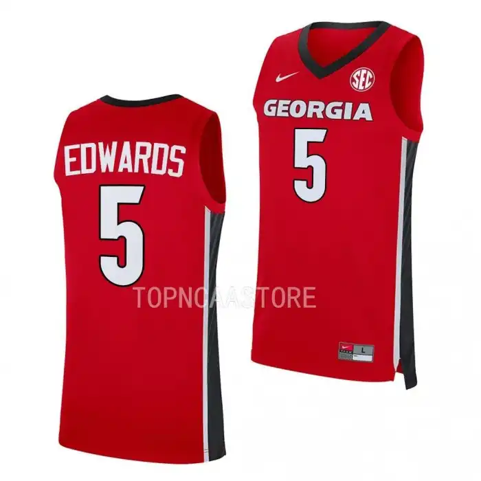 Men's Georgia Bulldogs #5 Anthony Edwards Red Alumni College Replica Basketball Jersey 2410TTJT1