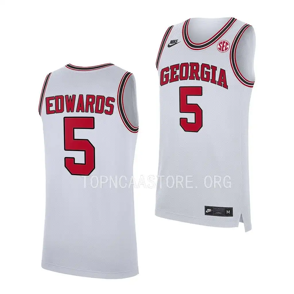 Men's Georgia Bulldogs #5 Anthony Edwards White Replica College Alumni Basketball Jersey 2410PBZH1