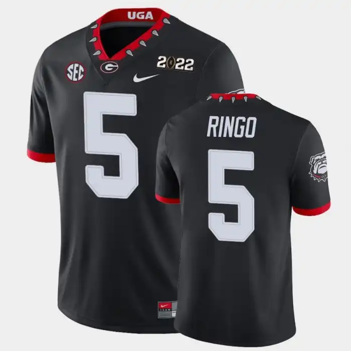 Men's Georgia Bulldogs #5 Kelee Ringo 2021 National Champions Black College Game Football Jersey 2410KTNC0