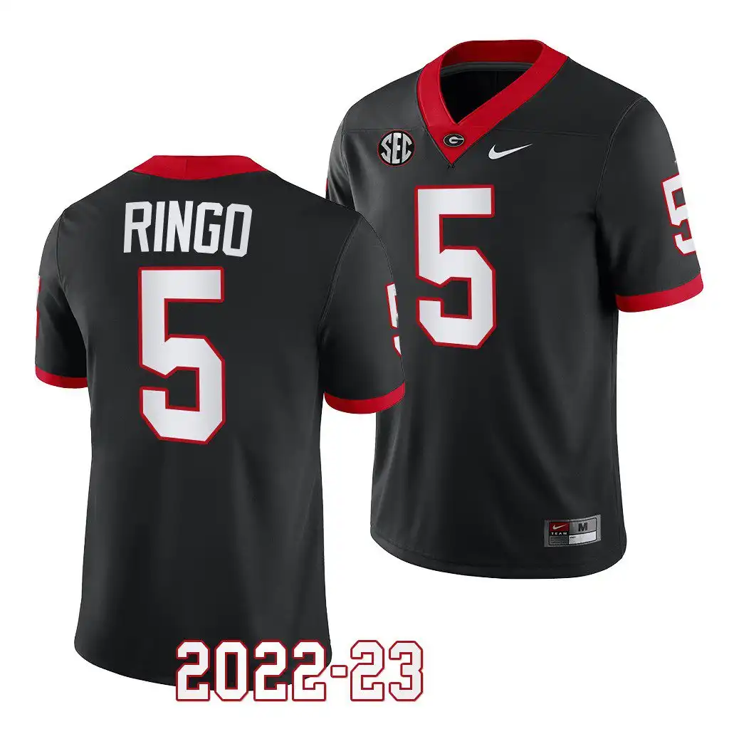 Men's Georgia Bulldogs #5 Kelee Ringo 2022-23 Alternate College Black Football Jersey 2410QAWF3