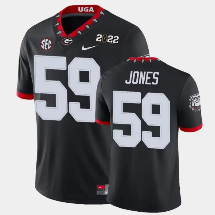 Men's Georgia Bulldogs #59 Broderick Jones 2021 National Champions Black College Game Football Jersey 2410XHPC8