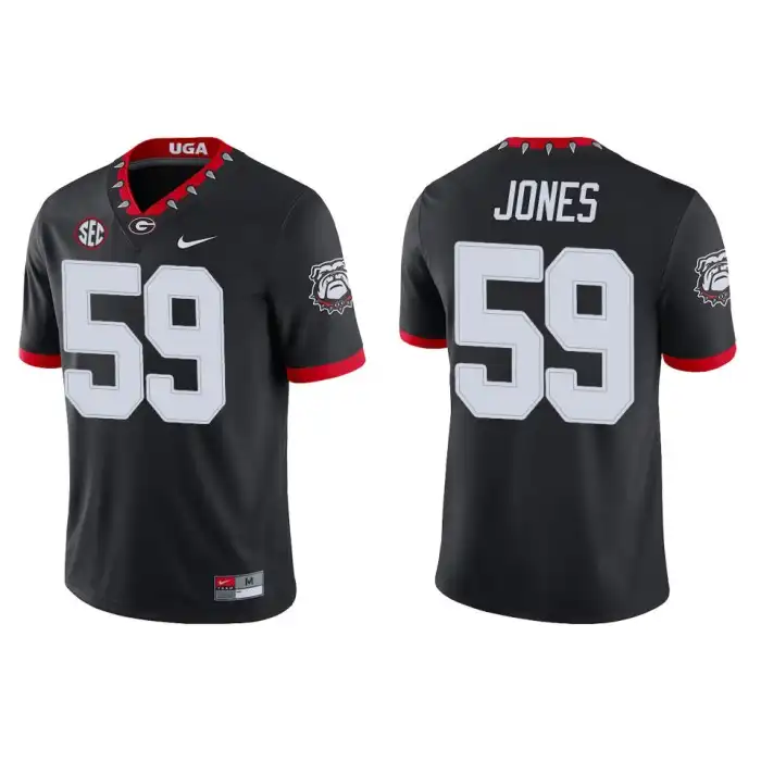 Men's Georgia Bulldogs #59 Broderick Jones Alternate Black College Game Football Jersey 2410GBCD5