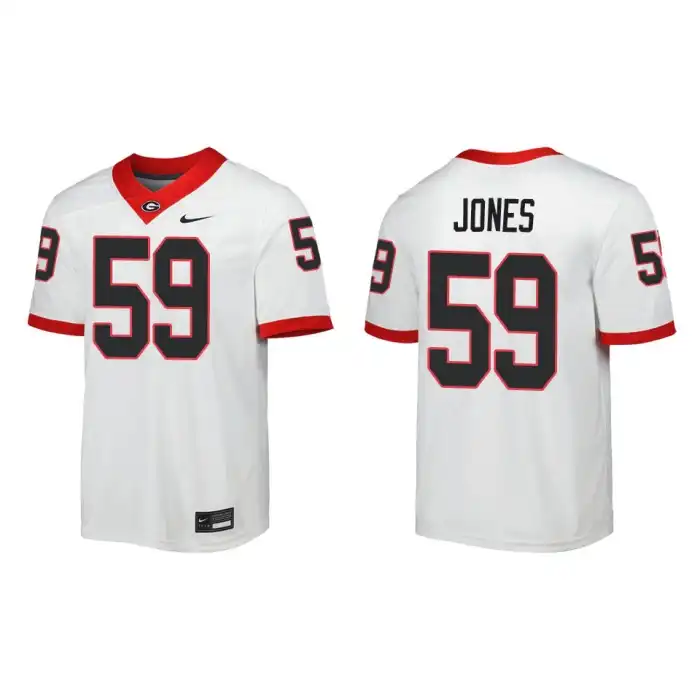 Men's Georgia Bulldogs #59 Broderick Jones Away White College Game Football Jersey 2410XPRS2