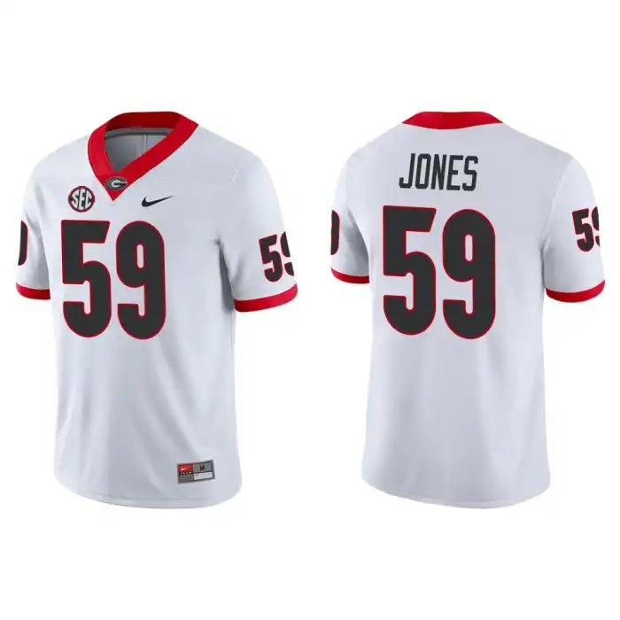 Men's Georgia Bulldogs #59 Broderick Jones Game College White Football Jersey 2410FSWU1