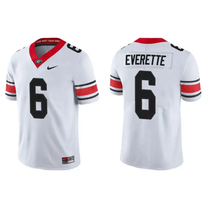 Men's Georgia Bulldogs #6 Daylen Everette Alternate White College Game Football Jersey 2410DEWU7