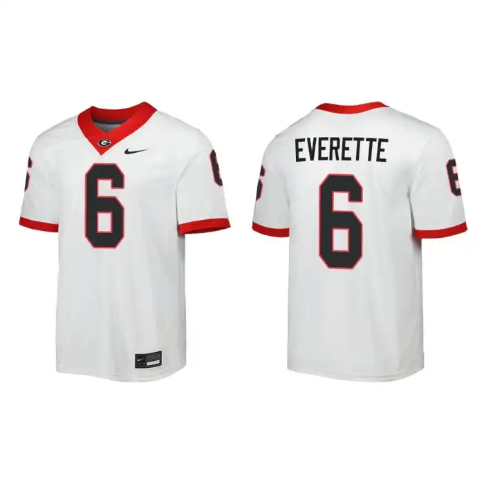 Men's Georgia Bulldogs #6 Daylen Everette Away White College Game Football Jersey 2410FYLV2