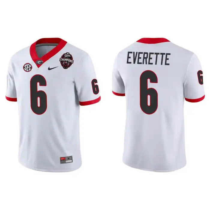 Men's Georgia Bulldogs #6 Daylen Everette Playoff Game College 2022 National Champions White Football Jersey 2410LEGD0