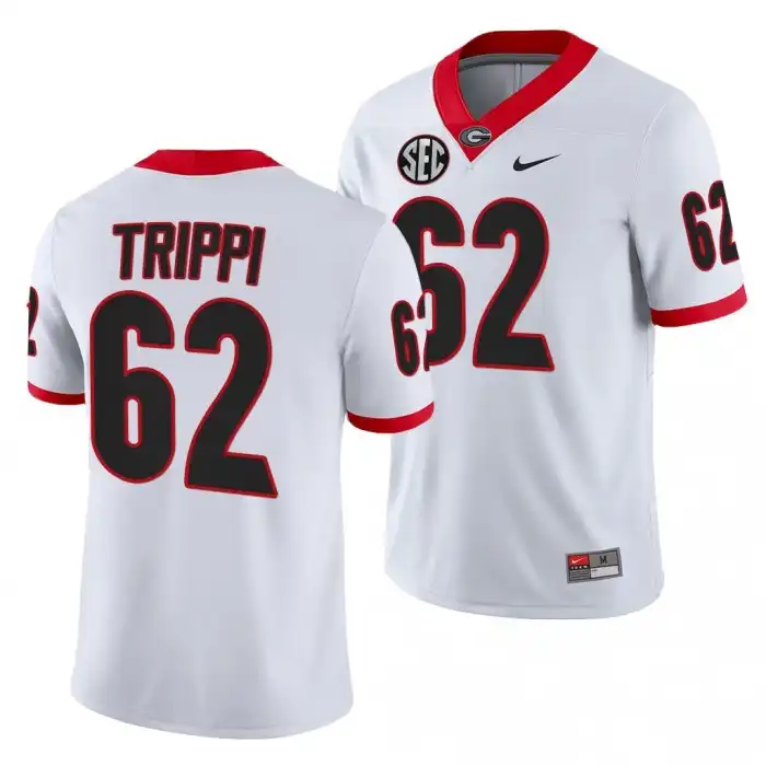 Men's Georgia Bulldogs #62 Charley Trippi White College Football Jersey 2410XPOZ1