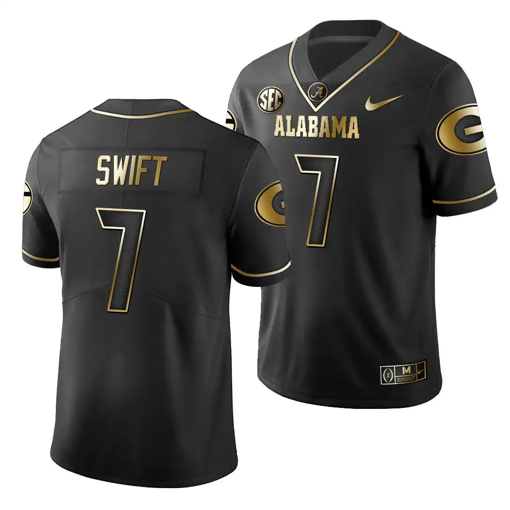 Men's Georgia Bulldogs #7 D'Andre Swift 2019 Limited College Black Golden Edition Football Jersey 2410FEXU1