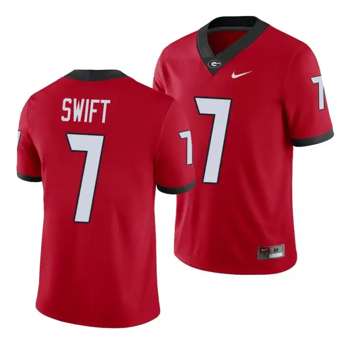 Men's Georgia Bulldogs #7 D'Andre Swift Alumni Red College Player Football Jersey 2410UKQB7