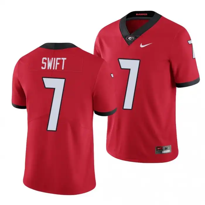 Men's Georgia Bulldogs #7 D'Andre Swift Limited College Red Football Jersey 2410OJXX3