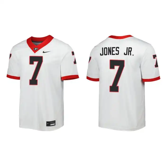 Men's Georgia Bulldogs #7 Marvin Jones Jr. Away White College Game Football Jersey 2410AFKF0