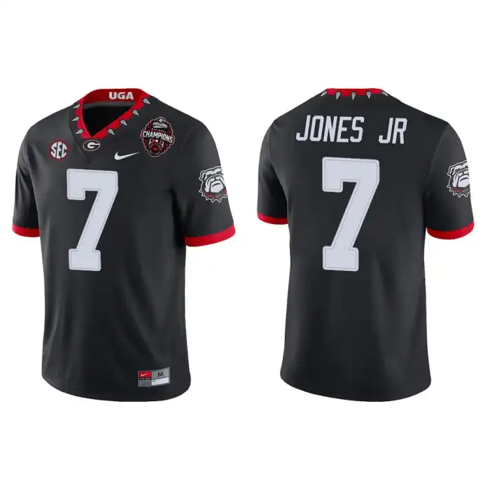 Men's Georgia Bulldogs #7 Marvin Jones Jr. Playoff Game College 2022 National Champions Black Football Jersey 2410WYYT4