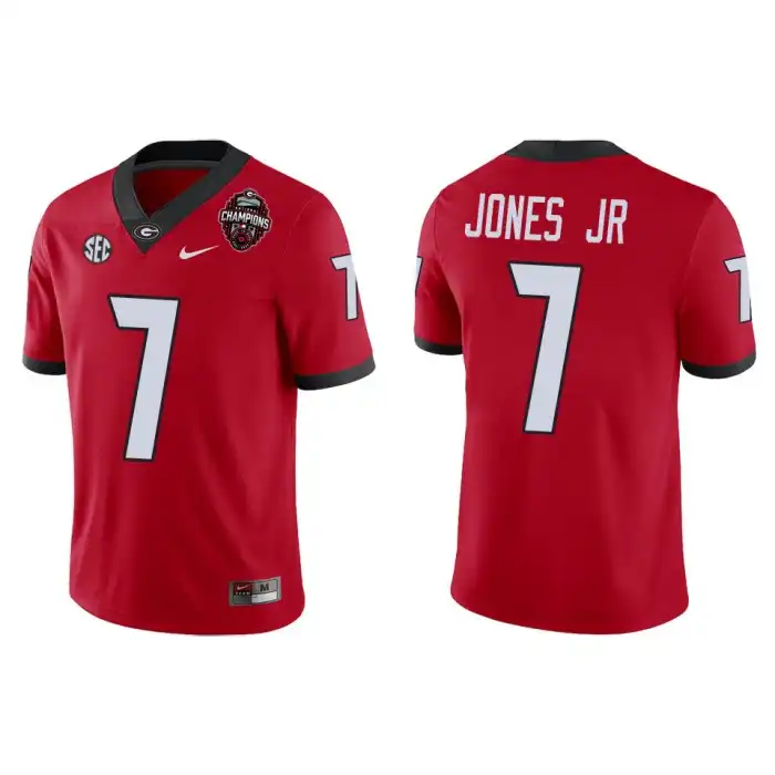 Men's Georgia Bulldogs #7 Marvin Jones Jr. Playoff Game College 2022 National Champions Red Football Jersey 2410OCYL3