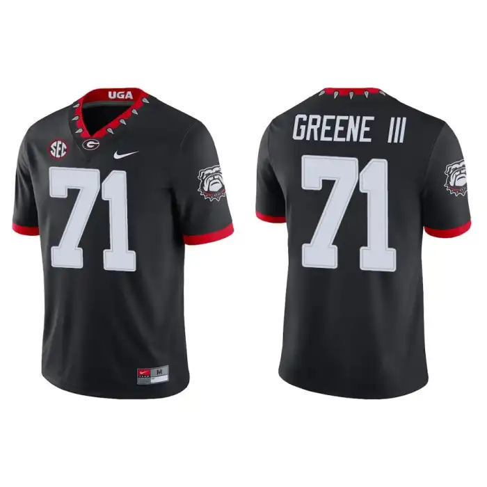 Men's Georgia Bulldogs #71 Earnest Greene III Alternate Black College Game Football Jersey 2410ZHMU8