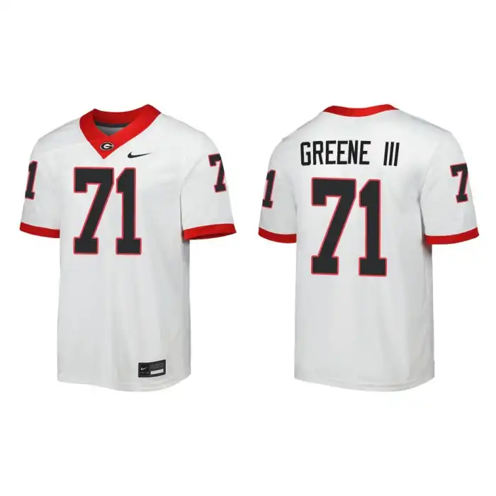 Men's Georgia Bulldogs #71 Earnest Greene III Away White College Game Football Jersey 2410UKME2