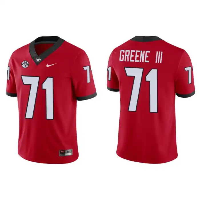 Men's Georgia Bulldogs #71 Earnest Greene III Game College Red Football Jersey 2410WMPH8