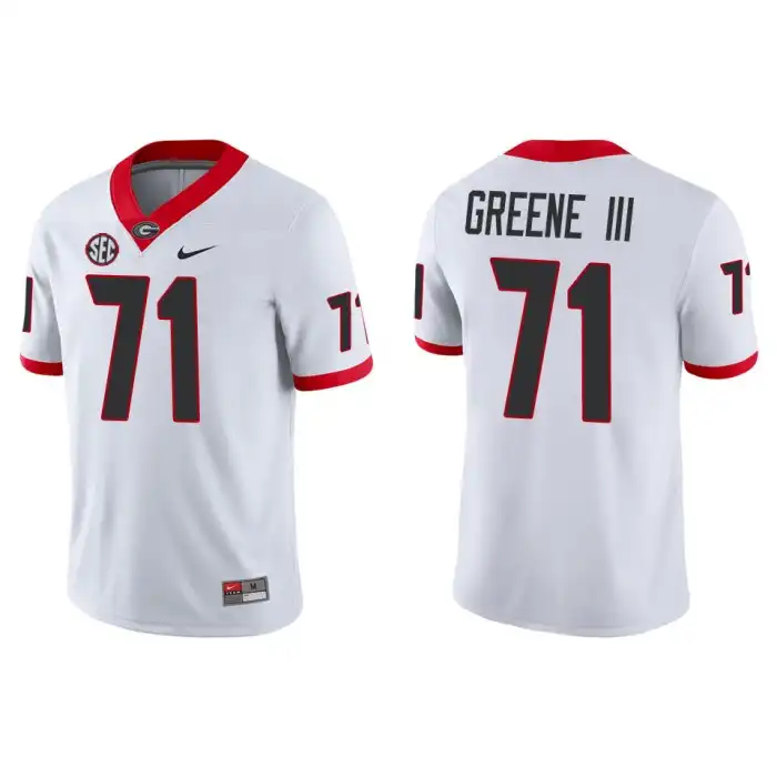 Men's Georgia Bulldogs #71 Earnest Greene III Game College White Football Jersey 2410QLXY6